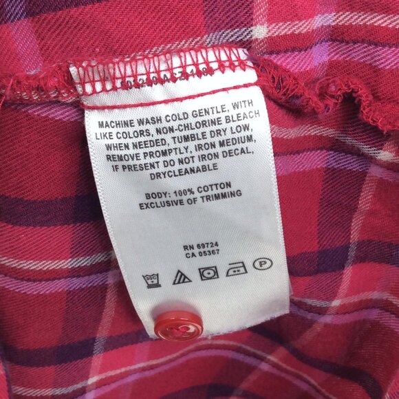 Columbia Plaid Henley Popover Top Womens Size Small Pink Long Sleeve Flannel - Picture 10 of 10
